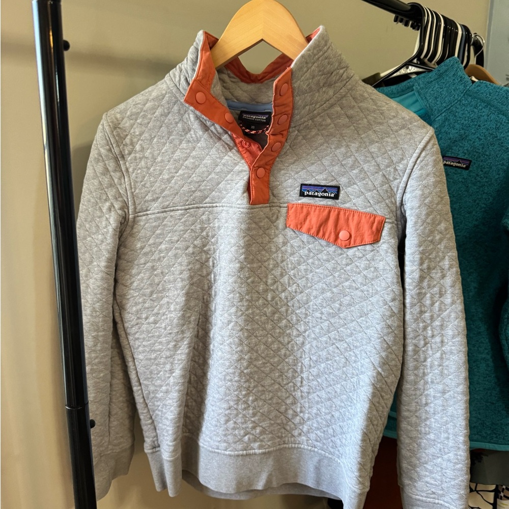 Patagonia Gray and Orange Women's Pullover